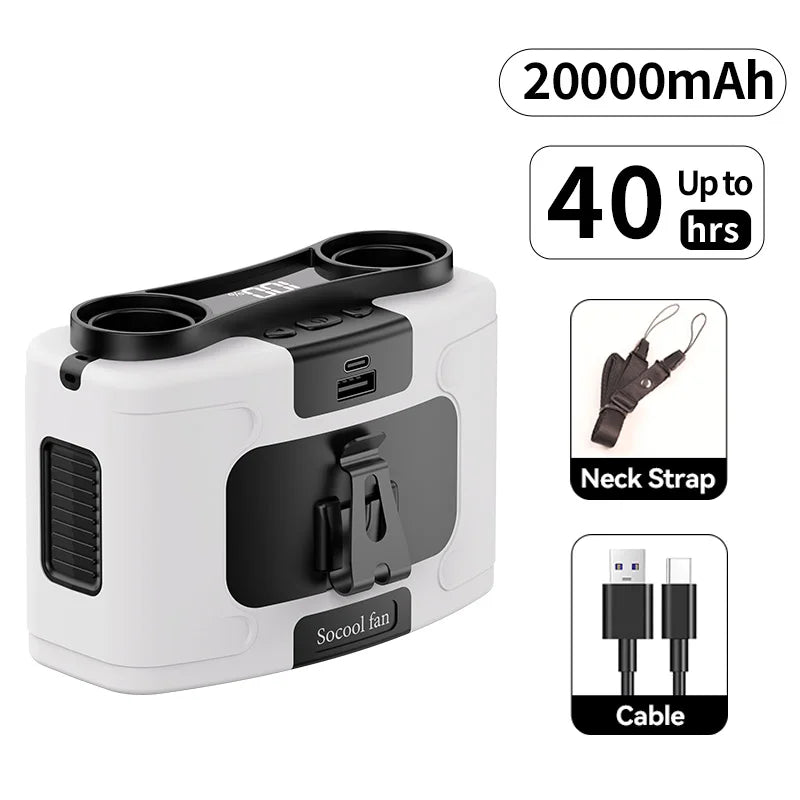 Outdoor Portable Waist Fan Dual Air Outlet