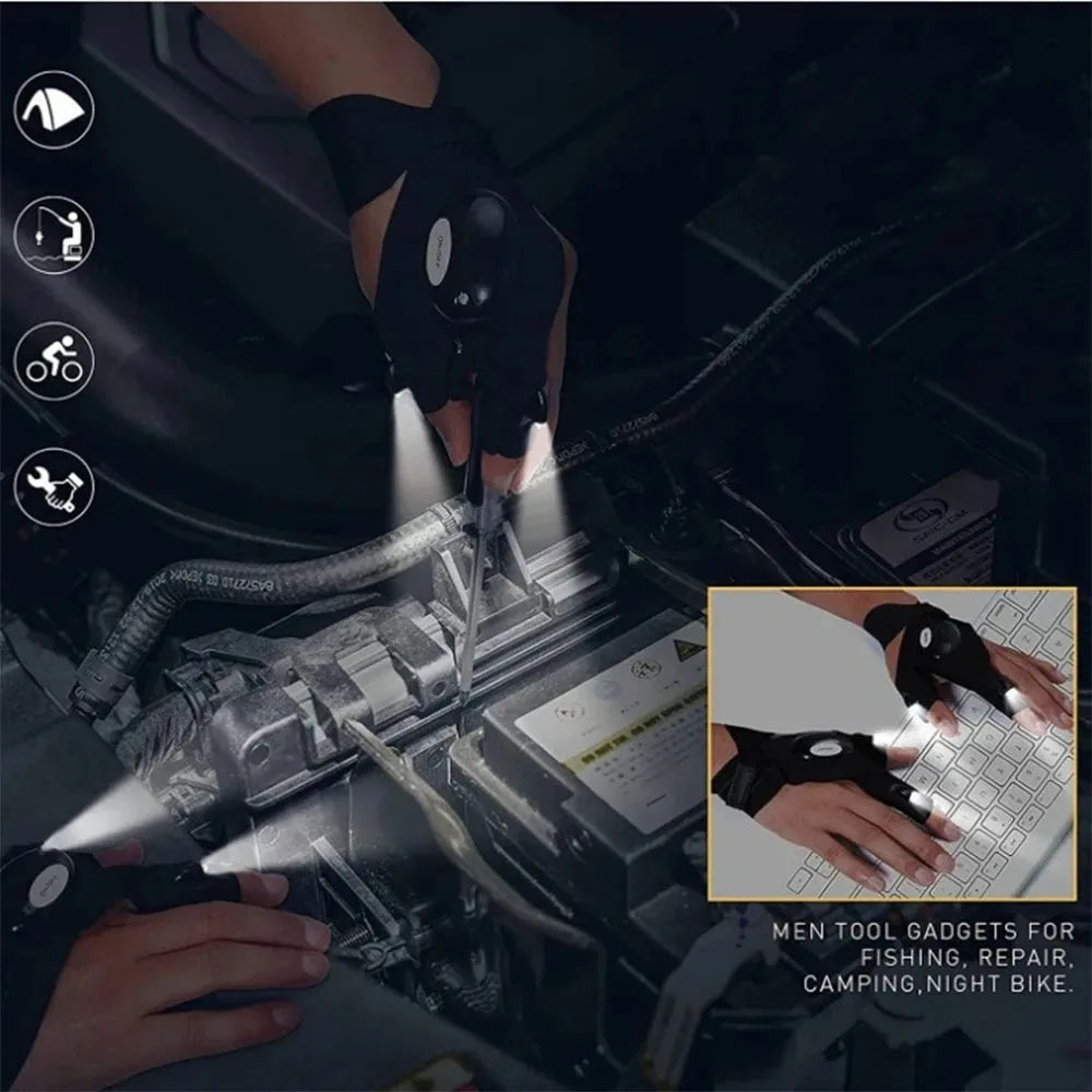 Half Finger Gloves with LED