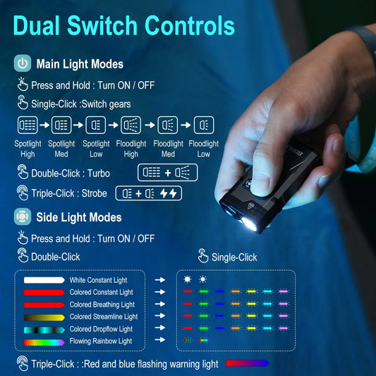 LED Rechargeable Flashlight with RGB Atmosphere