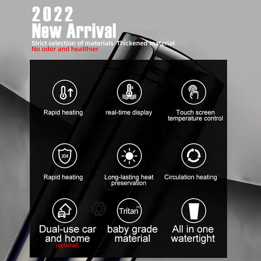 Smart LCD Display Travel Coffee Mug Warmer