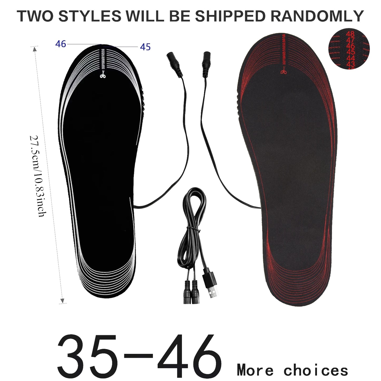 Outdoor Sports USB Heated Insoles