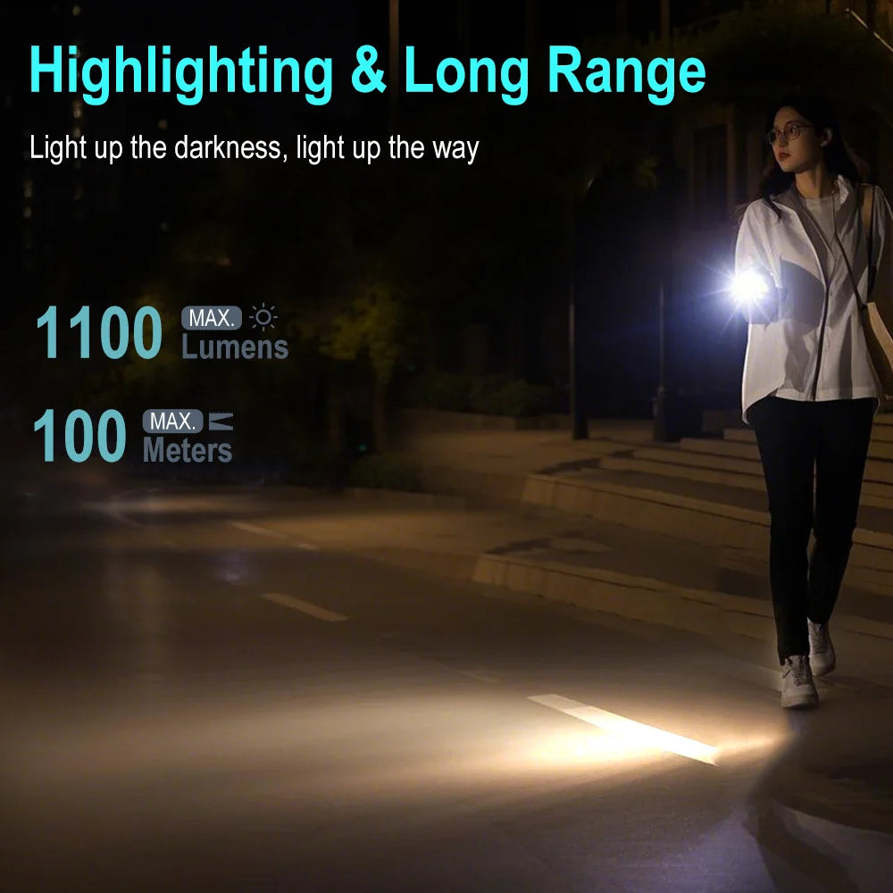 LED Rechargeable Flashlight with RGB Atmosphere