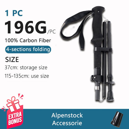 Ultralight Carbon Fiber Trekking Poles Stick