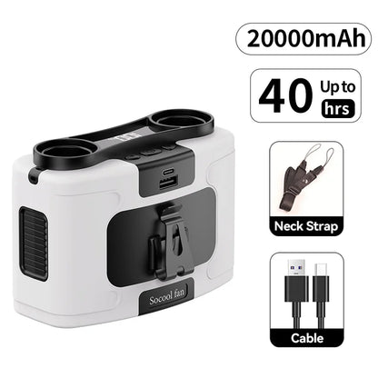 Outdoor Portable Waist Fan Dual Air Outlet